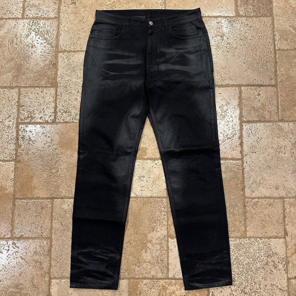 Givenchy x Matthew Williams Wax Coated Shiny Black Denim